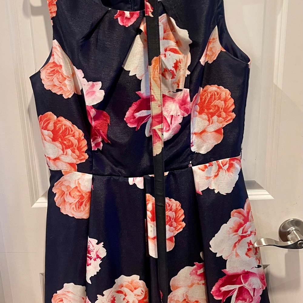 Jessica Howard Floral Fit and Flare Navy Floral dress/14/One Owner/worn once